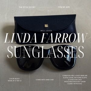 Linda Farrow Elegant Black Sunglasses